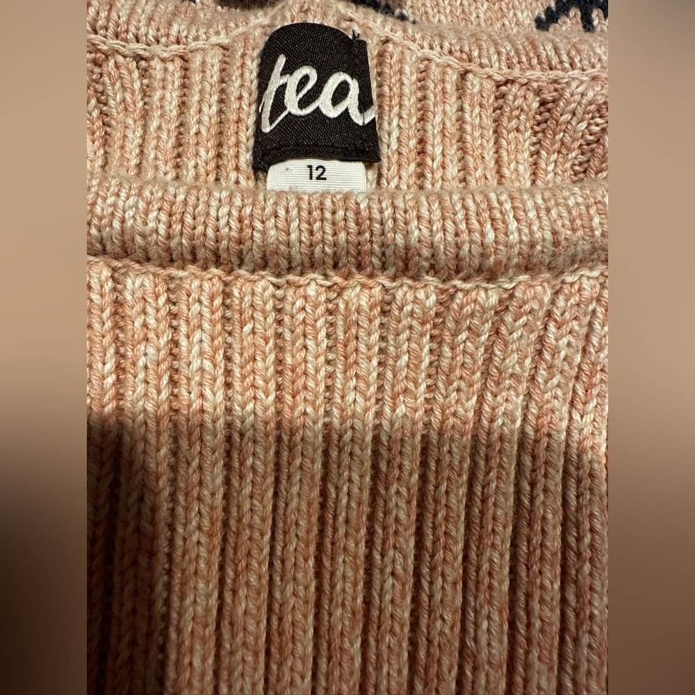 Tea knit cotton dress size 12 color dusty rose and black - Picture 7 of 7